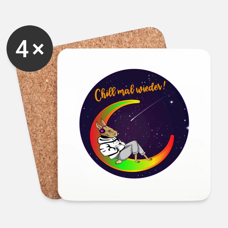 Chill mal wieder - Untersetzer (4er-Set) - Weiß
