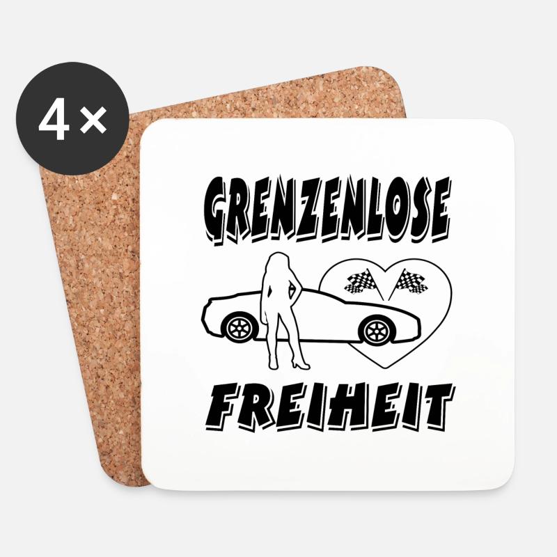 Auto - Untersetzer (4er-Set) - Weiß