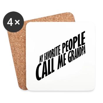 Les gens m’appellent grand-père - Dessous de verre (lot de 4) - blanc - Devant