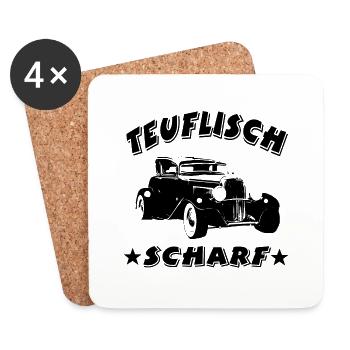 Auto - Untersetzer (4er-Set) - Weiß - Vorne
