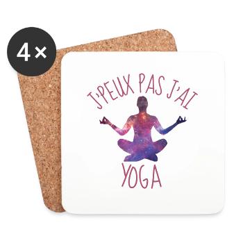 j peux pas j ai yoga - Dessous de verre (lot de 4) - blanc - Devant