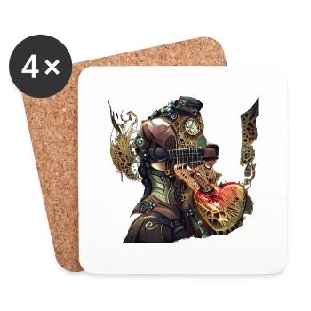 steampunk guitar robot - Untersetzer (4er-Set) - Weiß - Vorne