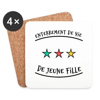 JUST MARRIED. VIVE LES MARIES. EVJF - Dessous de verre (lot de 4) - blanc - Devant
