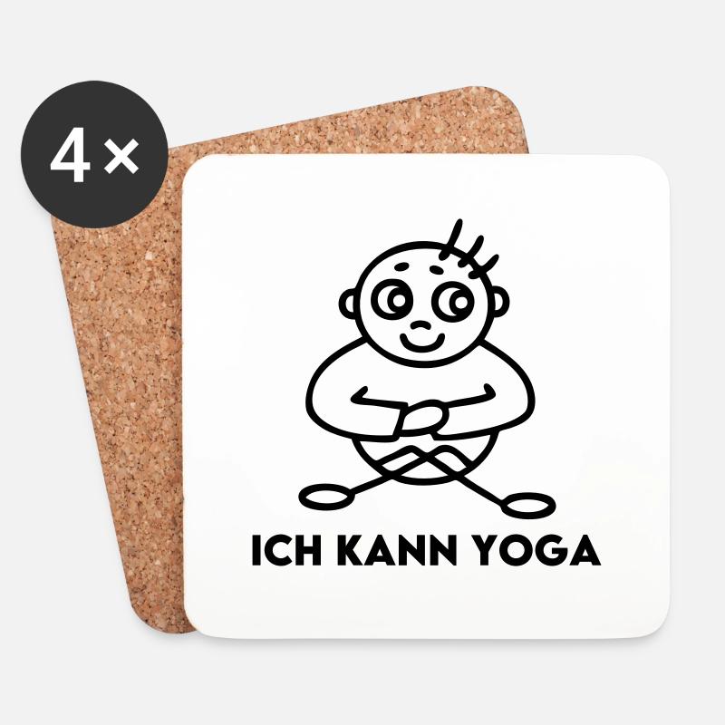Yoga Meditation Mann Schneidersitz Entspannung - Untersetzer (4er-Set) - Weiß