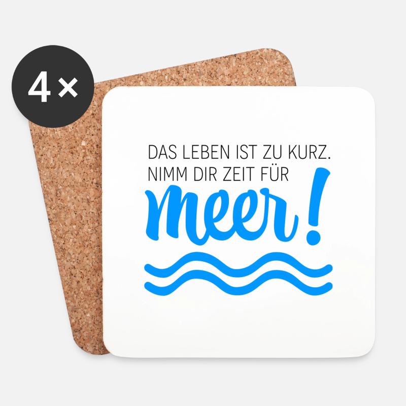 Nimmt dir die Zeit für Meer! - Untersetzer (4er-Set) - Weiß