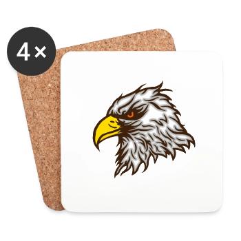 Cool pygargue à tête blanche de couleur aigle - Dessous de verre (lot de 4) - blanc - Devant