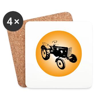 Traktor - Untersetzer (4er-Set) - Weiß - Vorne