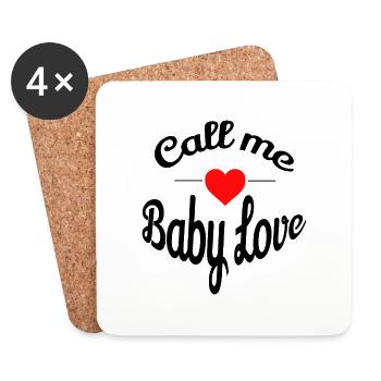 call me !! - Dessous de verre (lot de 4) - blanc - Devant