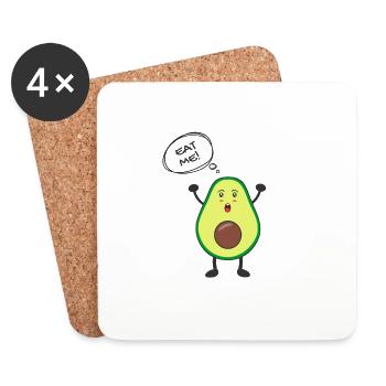 Avocado schreit esse mich! Super süß für Kinder - Untersetzer (4er-Set) - Weiß - Vorne