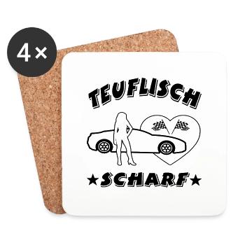 Auto - Untersetzer (4er-Set) - Weiß - Vorne