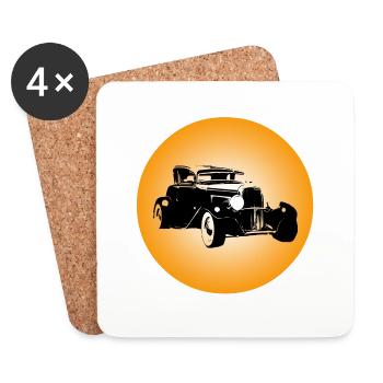 Voiture - Dessous de verre (lot de 4) - blanc - Devant
