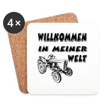 Traktor - Untersetzer (4er-Set) - Weiß - Vorne