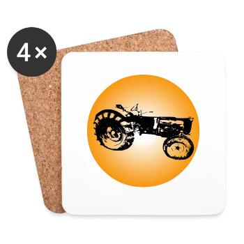 Tractor - Coasters (set of 4) - white - Front