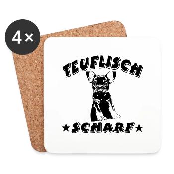 Hund - Untersetzer (4er-Set) - Weiß - Vorne