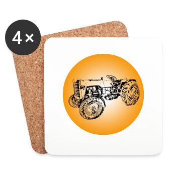Traktor - Untersetzer (4er-Set) - Weiß - Vorne
