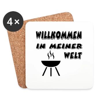 Grillen - Untersetzer (4er-Set) - Weiß - Vorne