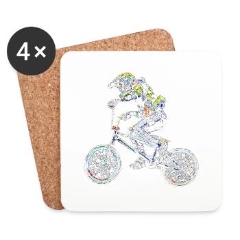 BMX - Untersetzer (4er-Set) - Weiß - Vorne