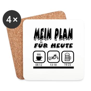 Motorrad - Untersetzer (4er-Set) - Weiß - Vorne
