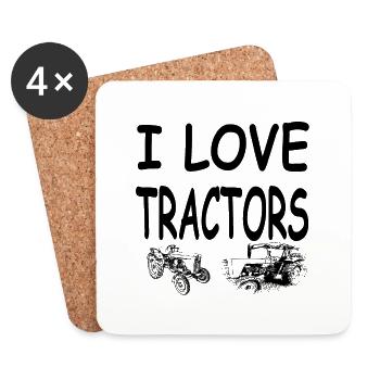 Tractor - Coasters (set of 4) - white - Front