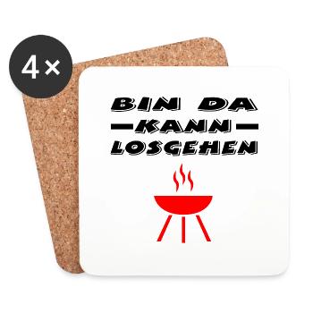 Grillen - Untersetzer (4er-Set) - Weiß - Vorne