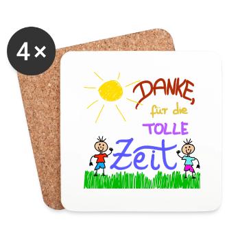 Danke für die tolle Zeit - Untersetzer (4er-Set) - Weiß - Vorne