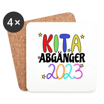 Kita Abgänger 2023 - Untersetzer (4er-Set) - Weiß - Vorne