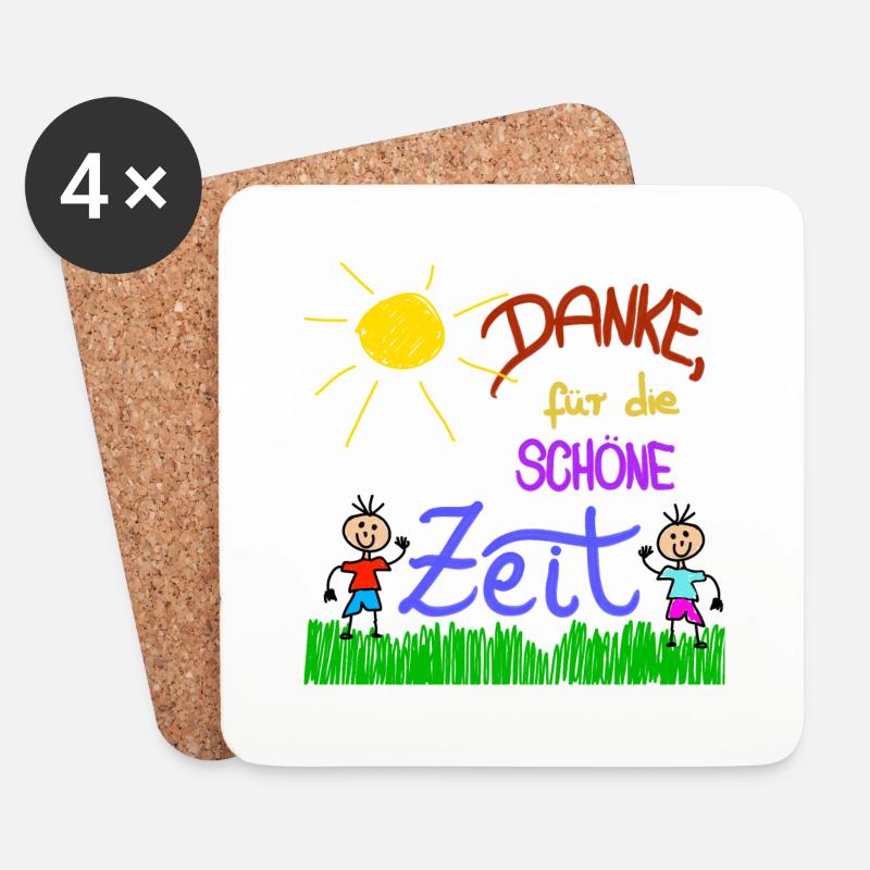 Danke für die schöne Zeit - Untersetzer (4er-Set) - Weiß