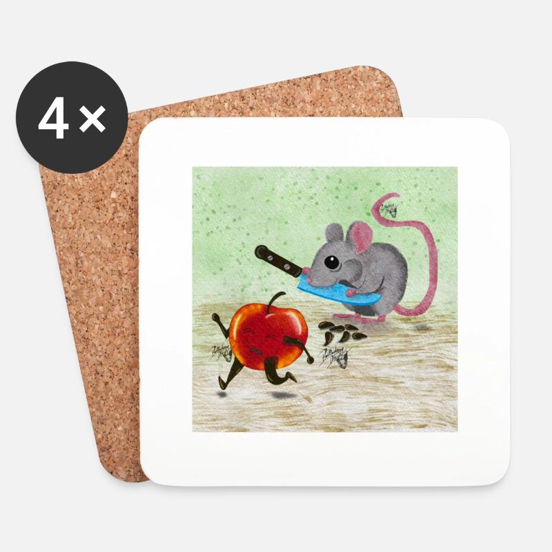 Apple Speed Hunt - Untersetzer (4er-Set) - Weiß