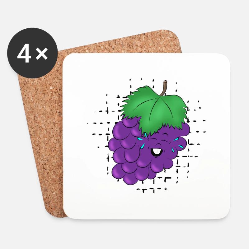 Spaß haben mit Grape - Untersetzer (4er-Set) - Weiß