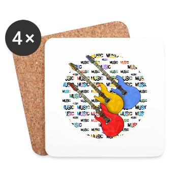 Guitars - Coasters (set of 4) - white - Front