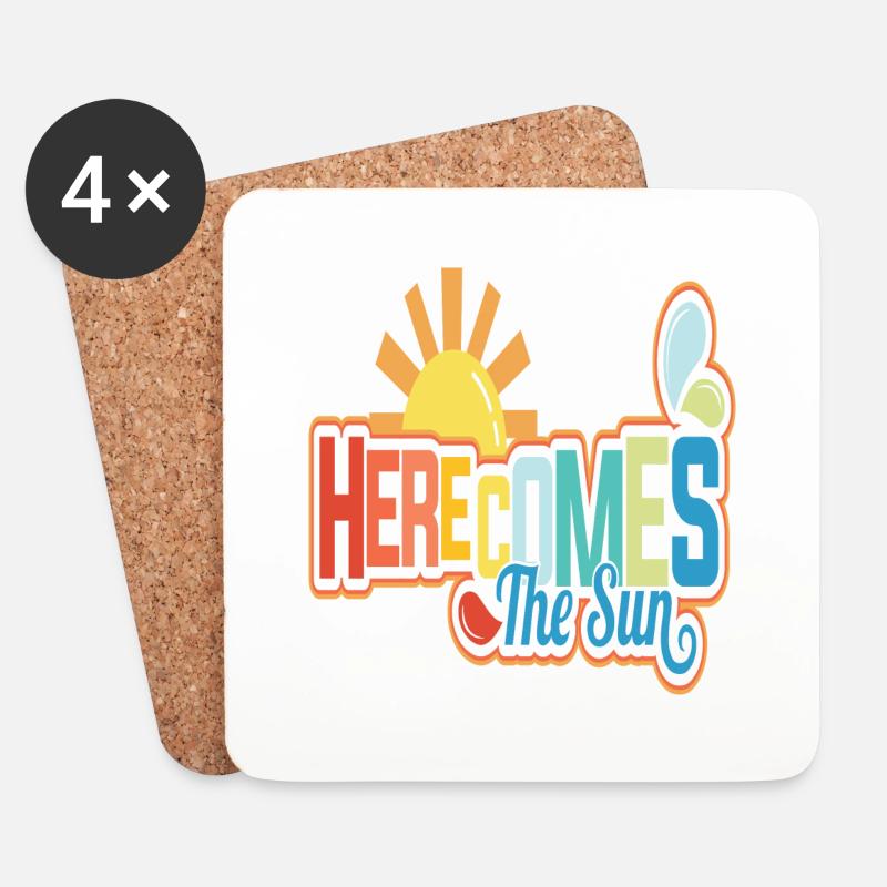 Here comes the Sun - Untersetzer (4er-Set) - Weiß