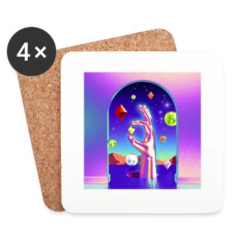 Mains - Dessous de verre (lot de 4) - blanc - Devant