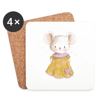 Mouse child - Coasters (set of 4) - white - Front