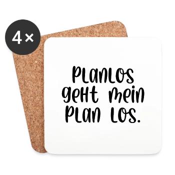 Planlos geht mein Plan los - Untersetzer (4er-Set) - Weiß - Vorne