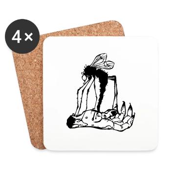 Scary mosquito - Coasters (set of 4) - white - Front
