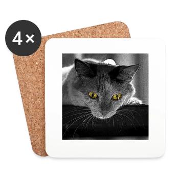 Die Katze - Untersetzer (4er-Set) - Weiß - Vorne