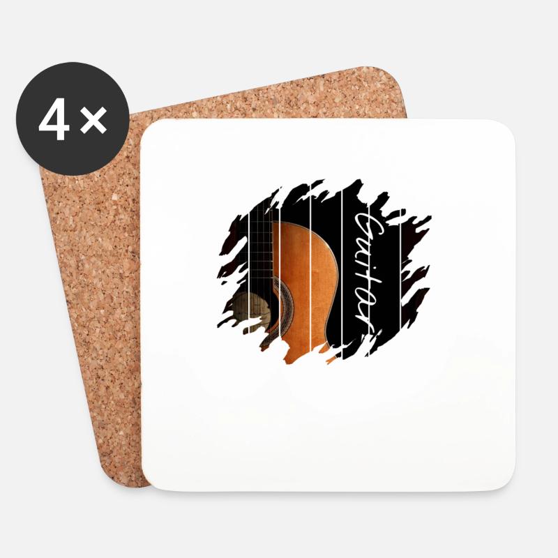 Gitarre - Untersetzer (4er-Set) - Weiß