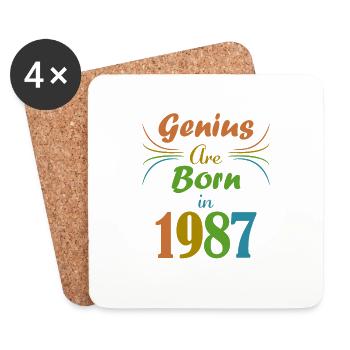 Genius Jahrgang 1987 - Untersetzer (4er-Set) - Weiß - Vorne