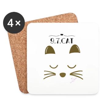 97cat - Dessous de verre (lot de 4) - blanc - Devant