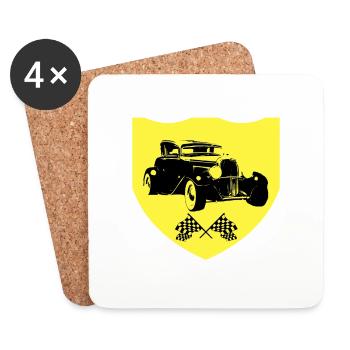 Voiture - Dessous de verre (lot de 4) - blanc - Devant