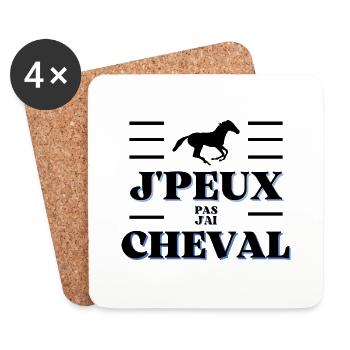 J'peux pas j'ai cheval - Dessous de verre (lot de 4) - blanc - Devant