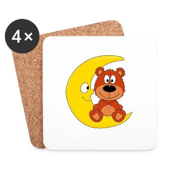 TEDDYBÄR - MOND - KIND - BABY - BÄR - TEDDY - Untersetzer (4er-Set) - Weiß - Vorne