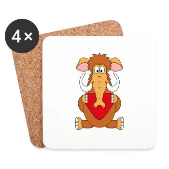 MAMUT - LIEBE - TIER - KIND - BABY - Untersetzer (4er-Set) - Weiß - Vorne