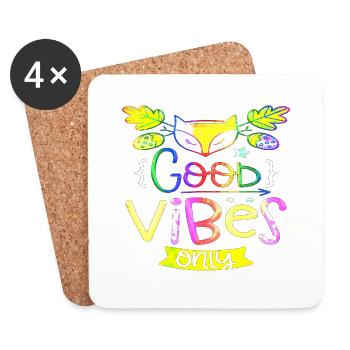 Think outside the box positive thoughts happy - Coasters (set of 4) - white - Front