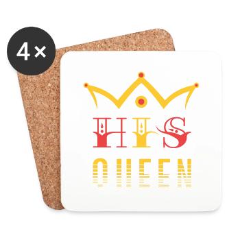 His Queen - Coasters (set of 4) - white - Front