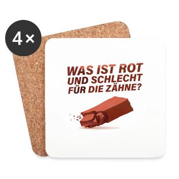Ziegelstein - Lustiger Spruch - Untersetzer (4er-Set) - Weiß - Vorne