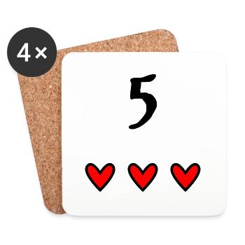 5 YEARS. 5th ANNIVERSARY. BIRTHDAY 5 YEARS. BIRTHDAY - Coasters (set of 4) - white - Front