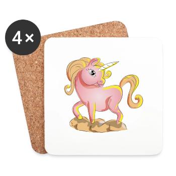 Douce licorne - Dessous de verre (lot de 4) - blanc - Devant
