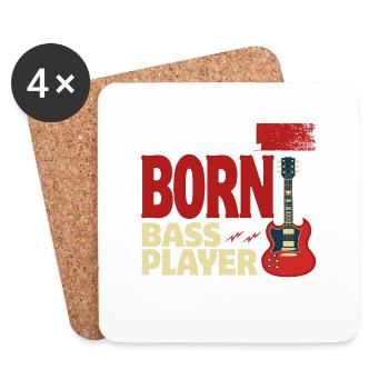 Natural Born Bass Player - Dessous de verre (lot de 4) - blanc - Devant