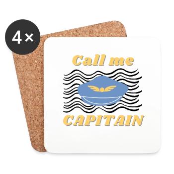 Appel moi capitaine - Dessous de verre (lot de 4) - blanc - Devant